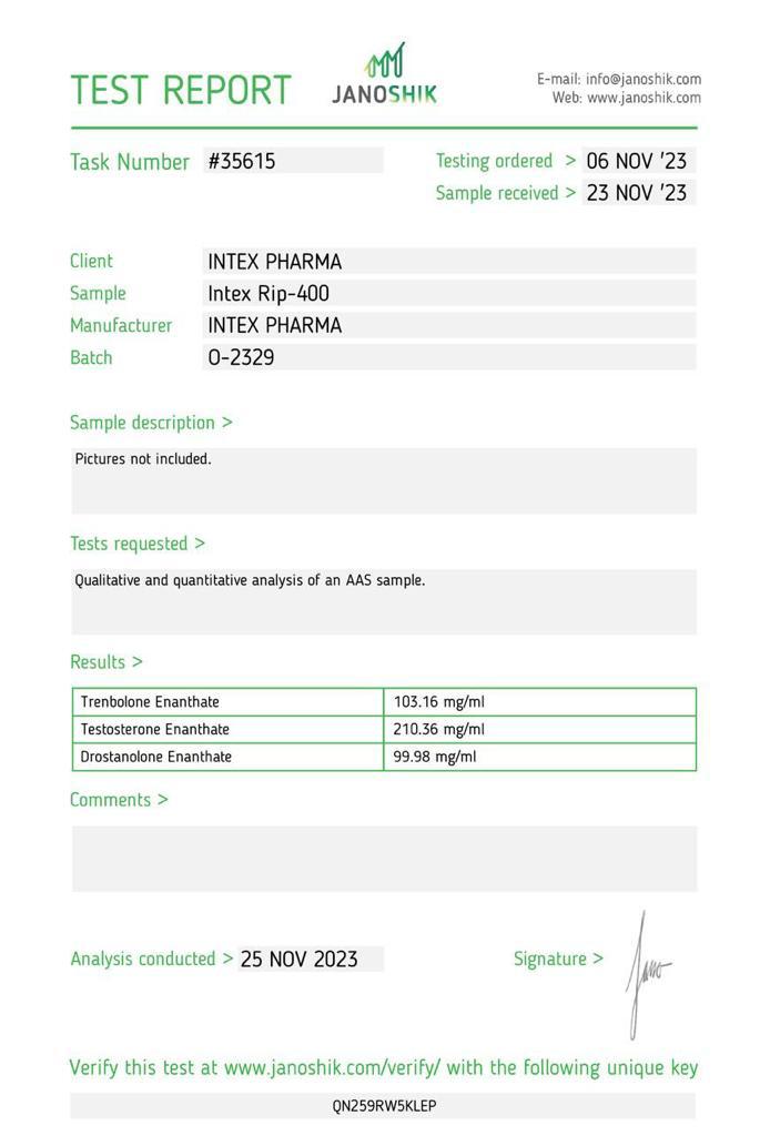 Rip-400-1.jpeg Intex Pharma RIP-400 400mg/ml - Testosterone injection UK